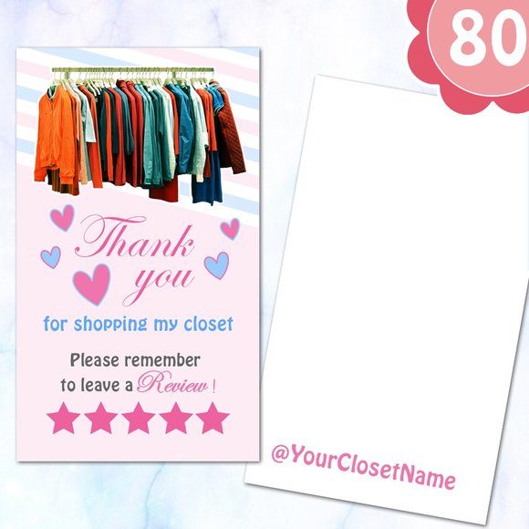 By lbrmickeydesign Other - 80 Customized Closet Thank you cards 3.5" x 2"